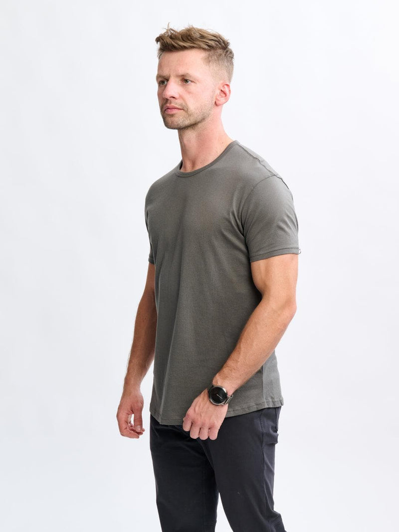 Pima Curved Hem Tee -  Dark Shadow