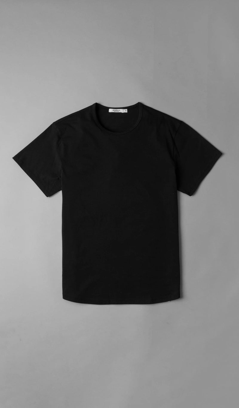 Pima Curved Hem Tee -  Black Reactive