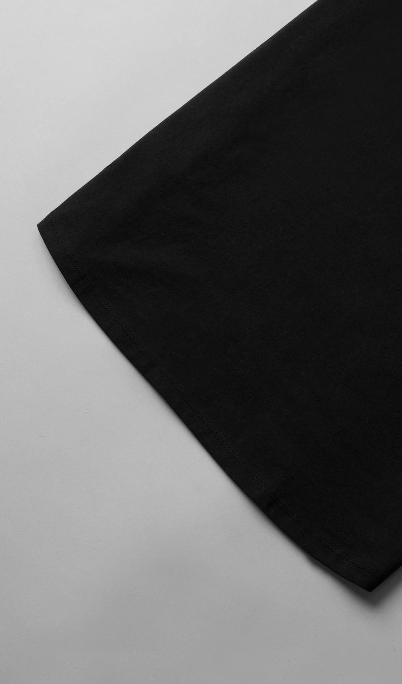 Pima Curved Hem Tee -  Black Reactive