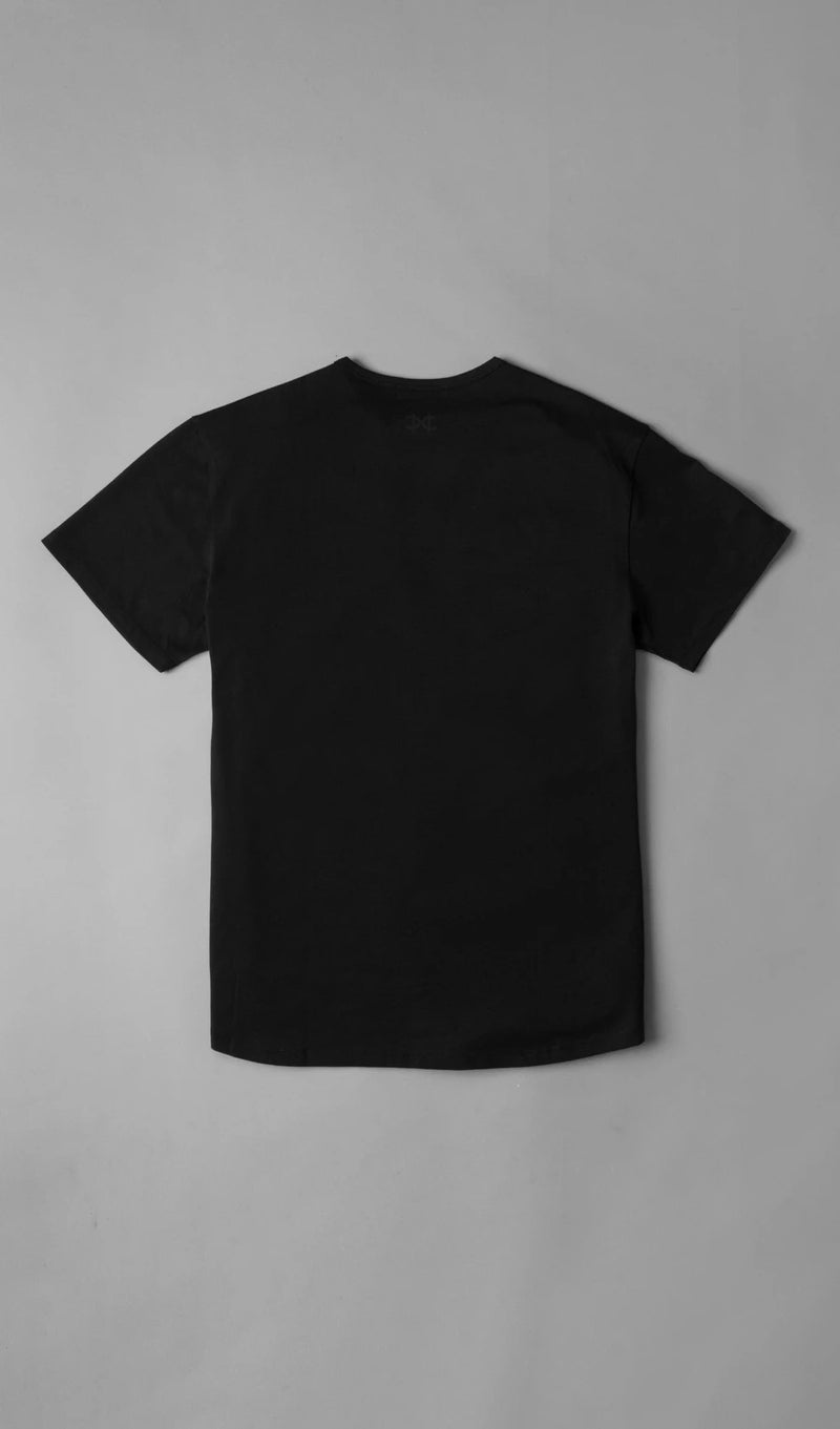 Pima Curved Hem Tee -  Black Reactive