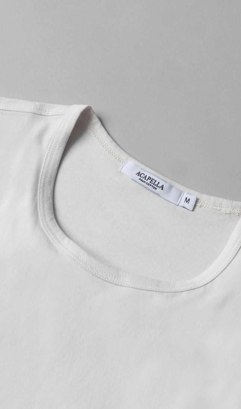 Pima Curved Hem Tee -  White Reactive