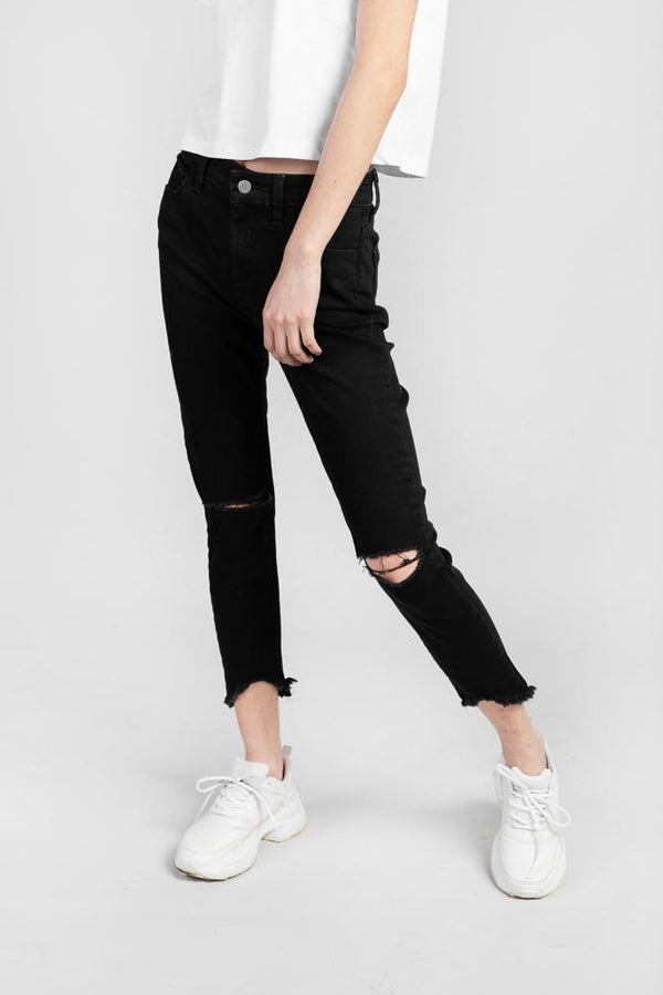 Ripped Skinny Washed Black