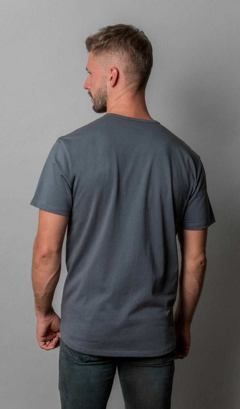 Pima Curved Hem Tee Henley -  Turbulence