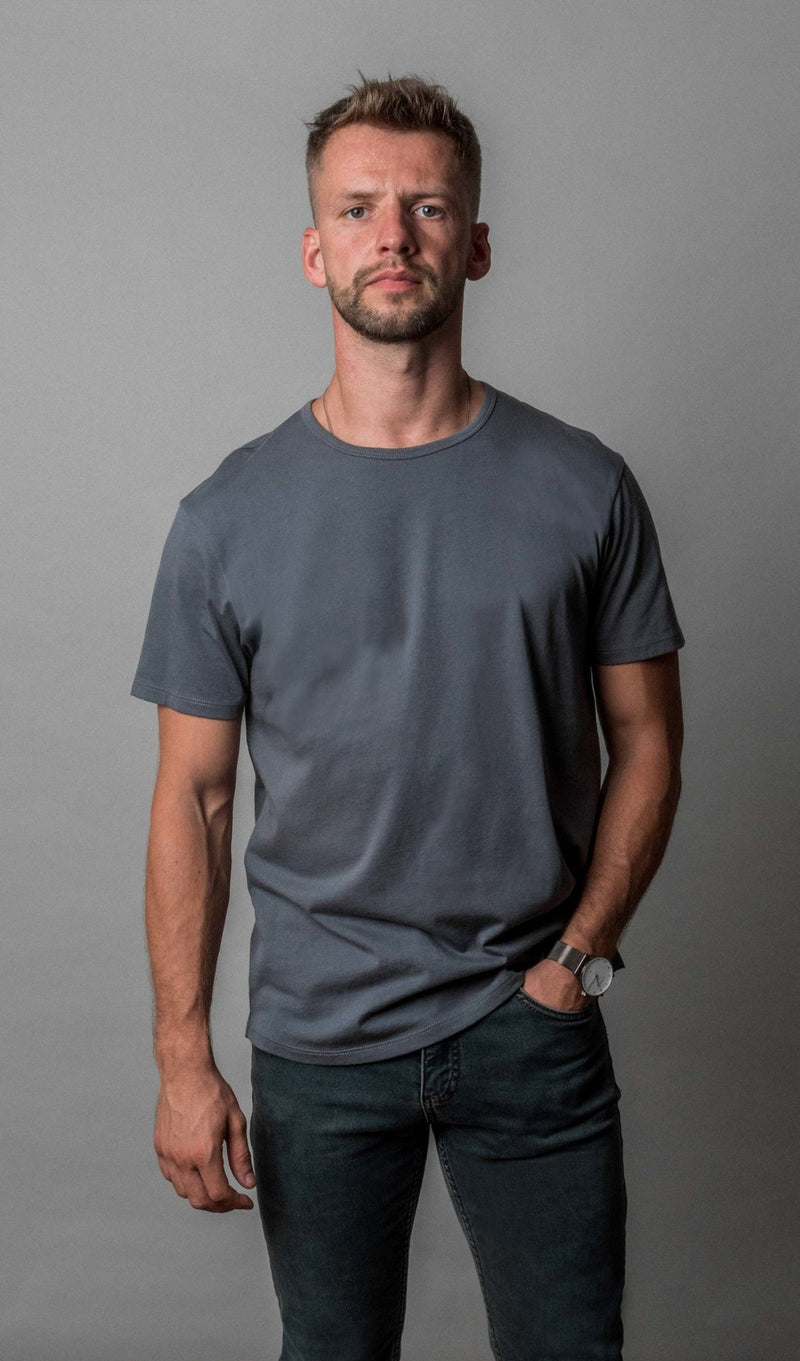 Pima Curved Hem Tee -  Turbulence