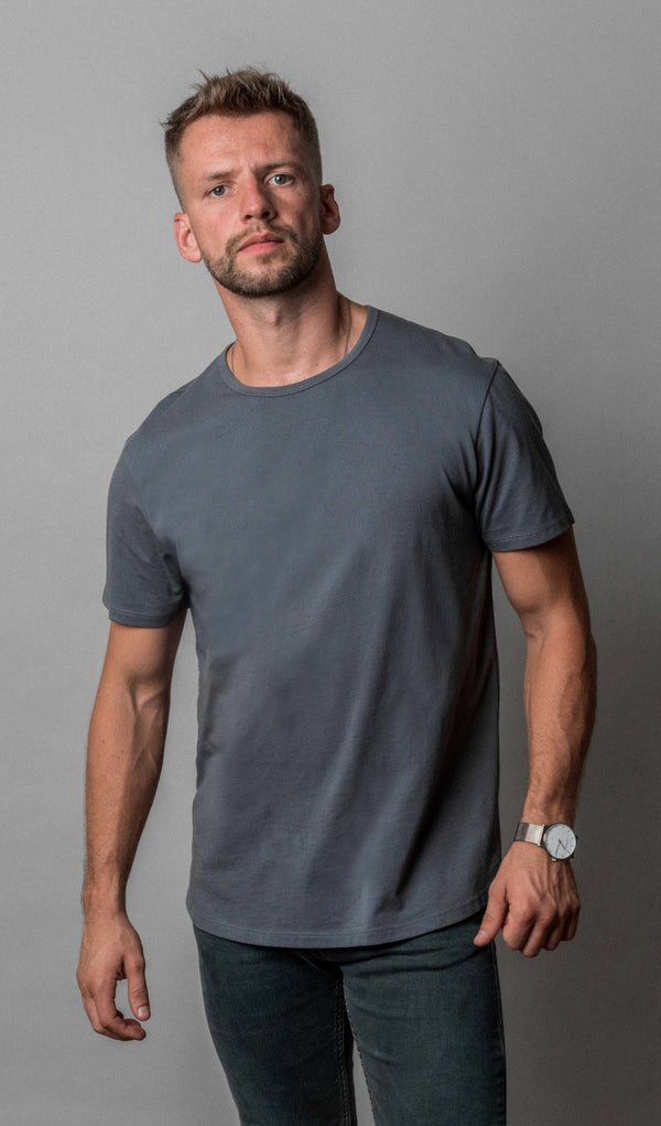 Pima Curved Hem Tee -  Turbulence