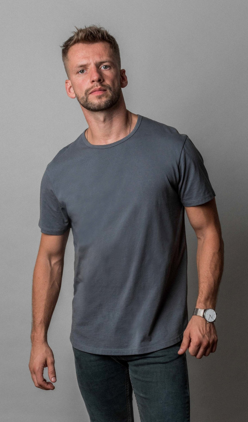 Pima Curved Hem Tee -  Turbulence