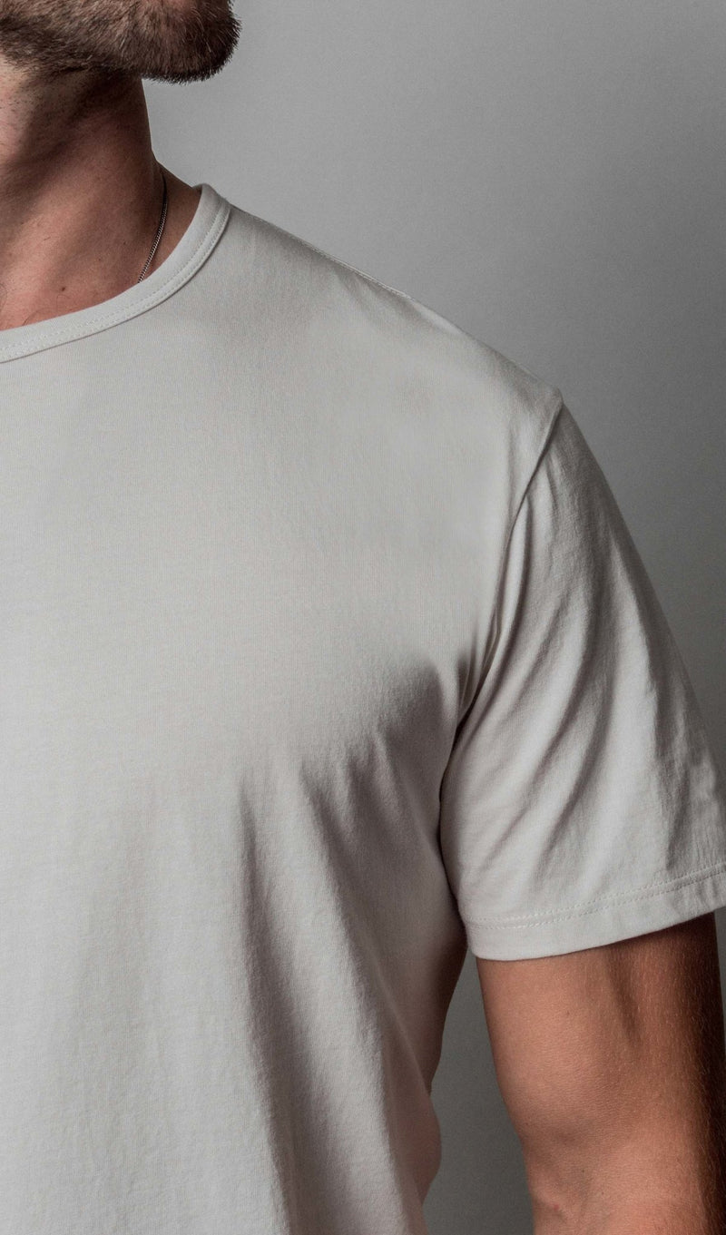 Pima Curved Hem Tee -  White Reactive