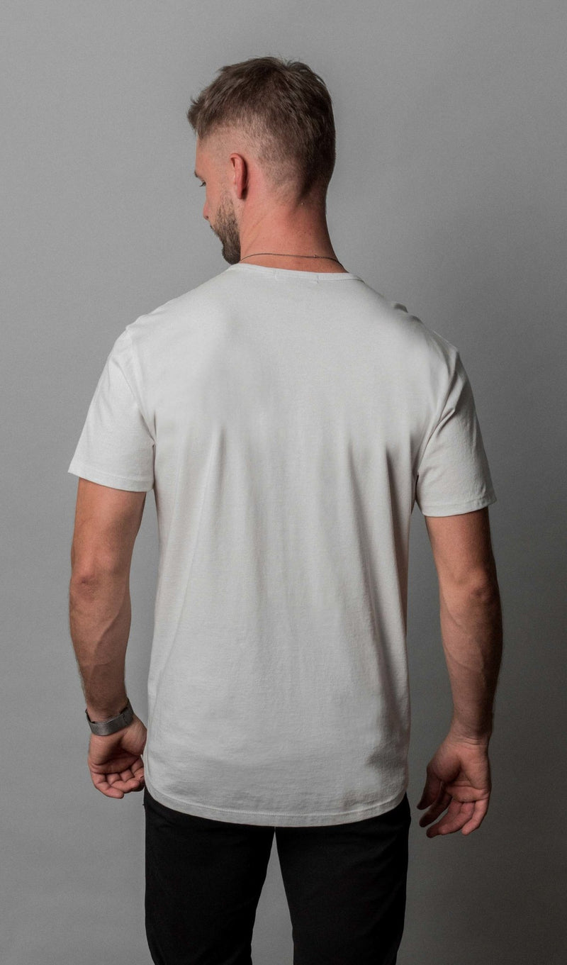 Pima Curved Hem Tee -  White Reactive