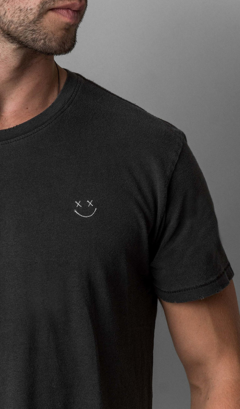 Basic Tee - Smiley washed Black