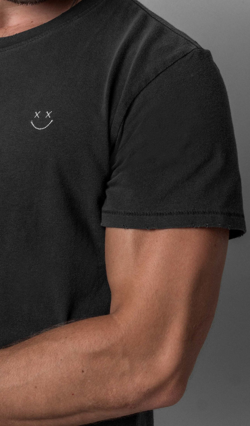 Basic Tee - Smiley washed Black