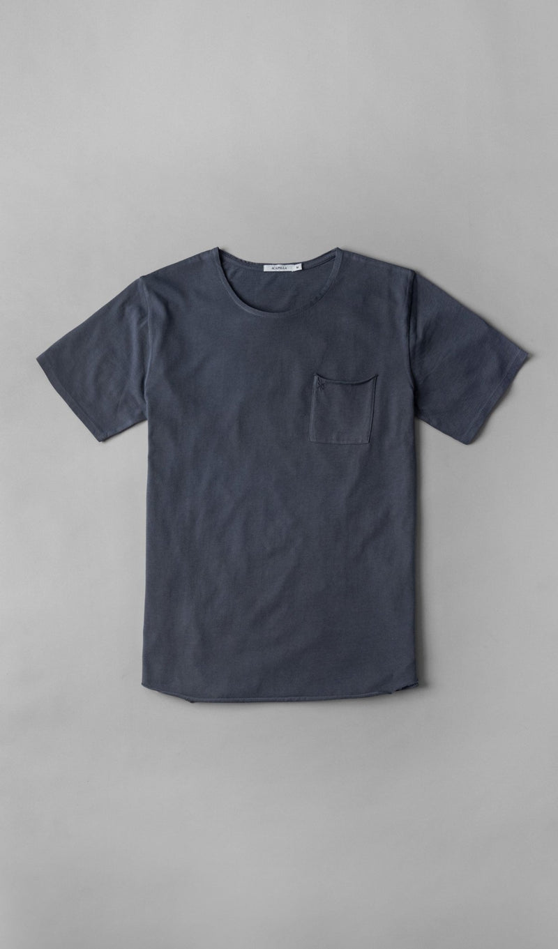 X Pocket Curved Hem Tee - Turbulence