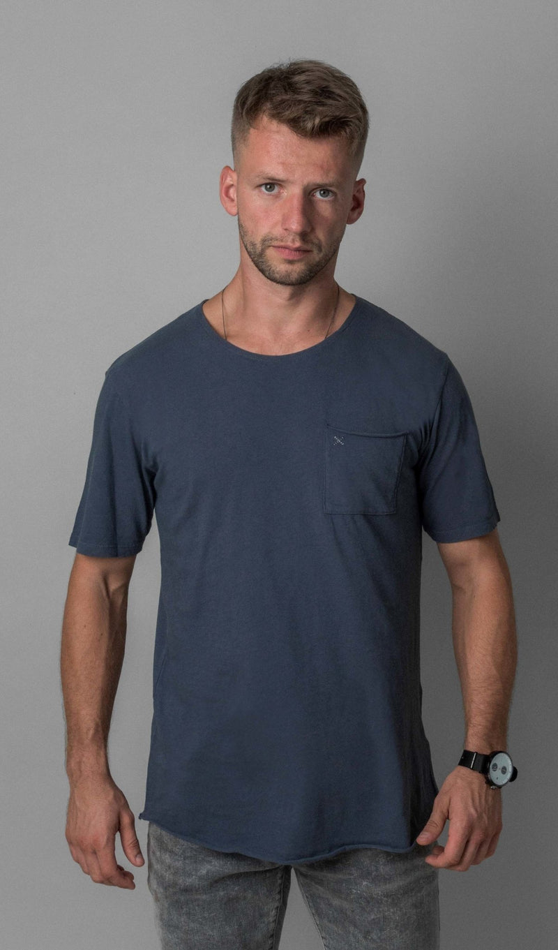 X Pocket Curved Hem Tee - Turbulence