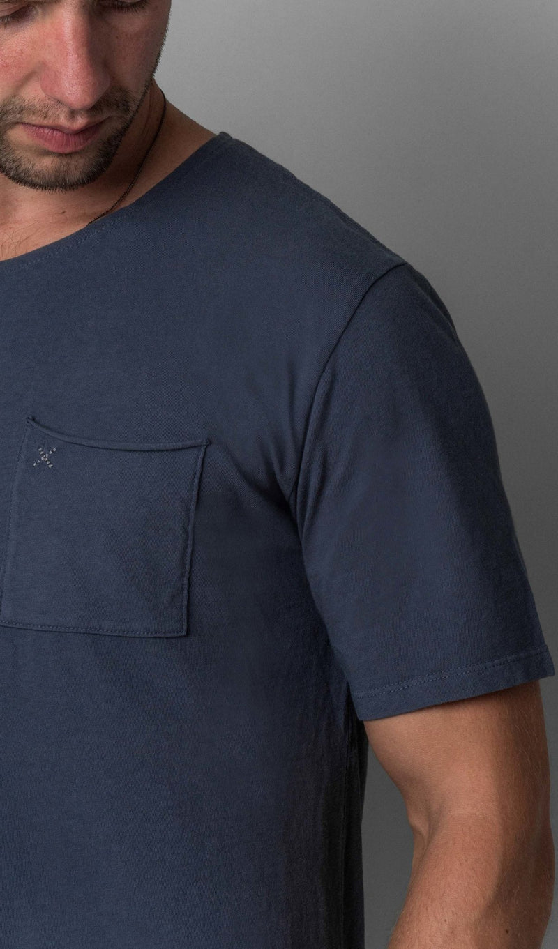 X Pocket Curved Hem Tee - Turbulence