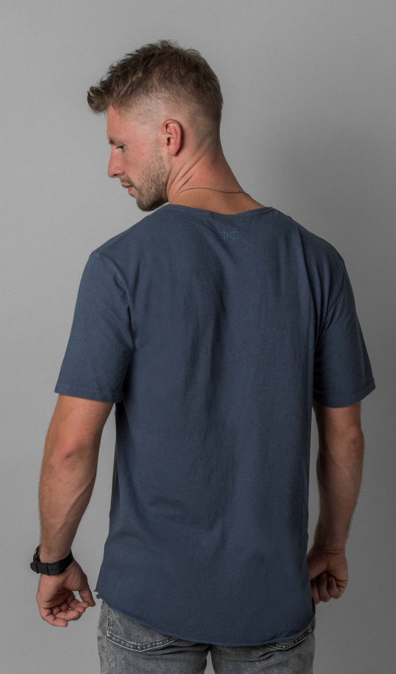 X Pocket Curved Hem Tee - Turbulence