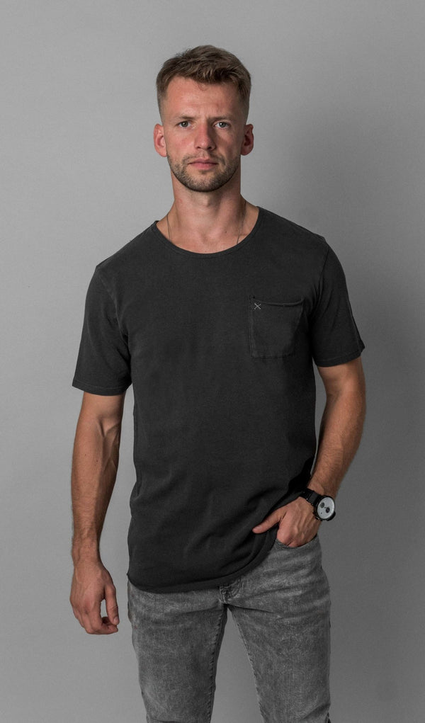 X Pocket Tee - Washed Black