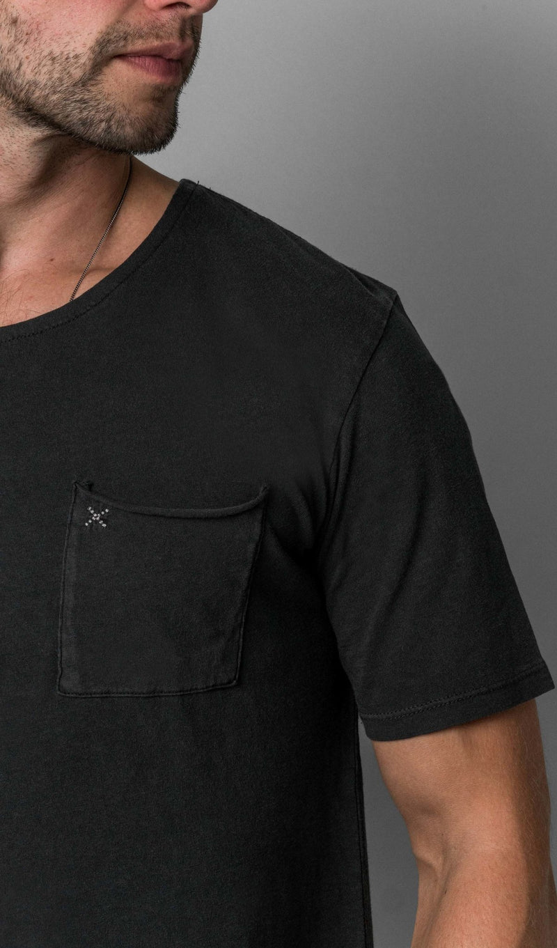 X Pocket Tee - Washed Black