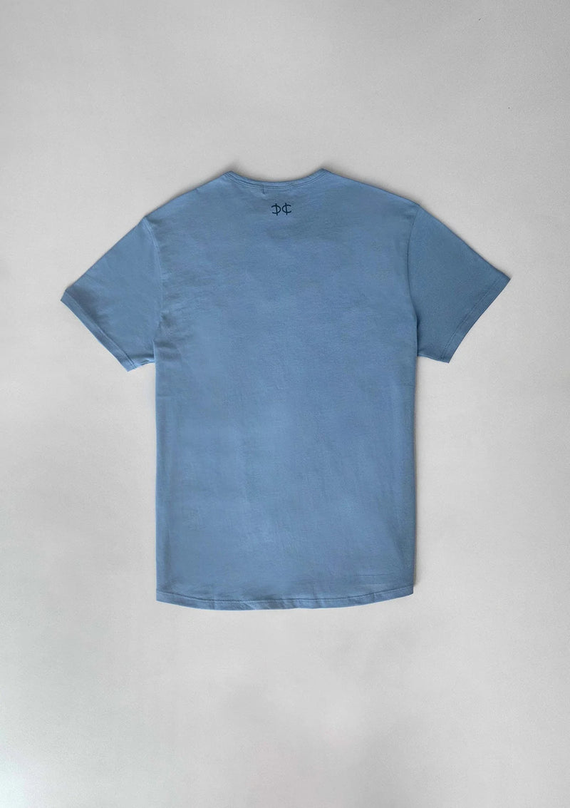 Pima Curved Hem Tee -  Dust Blue