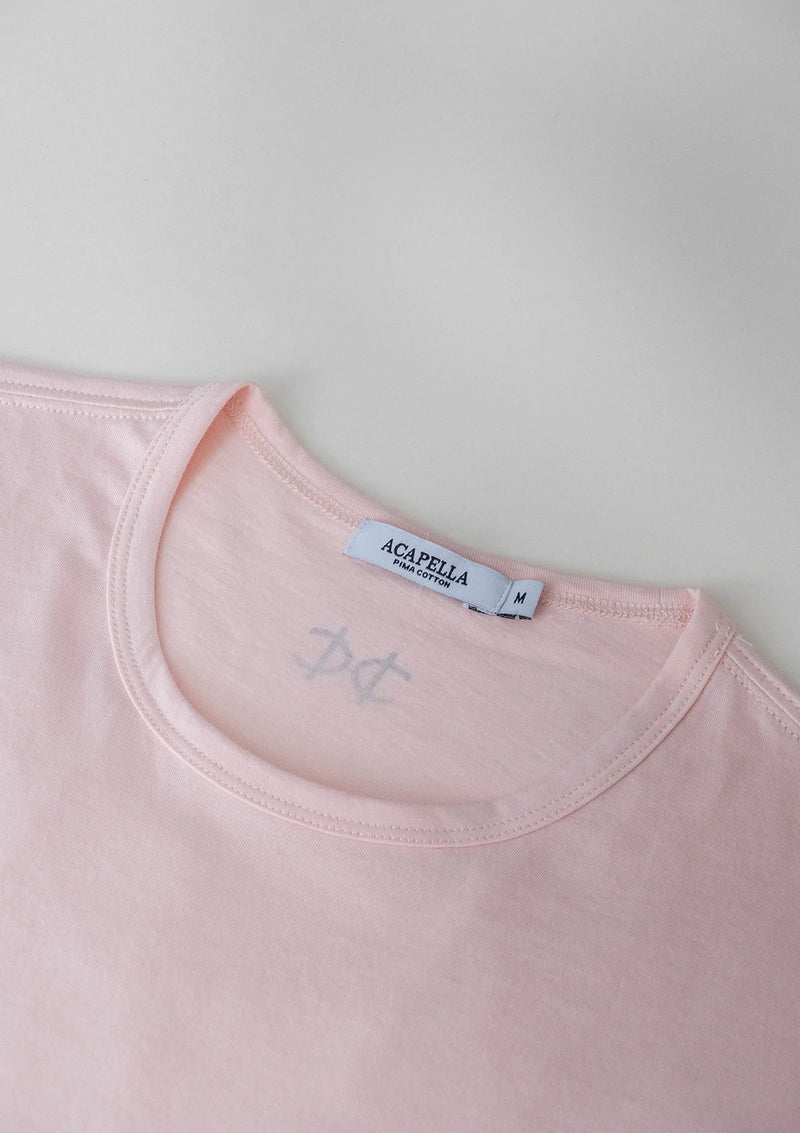 Pima Curved Hem Tee -  Pearl Blush