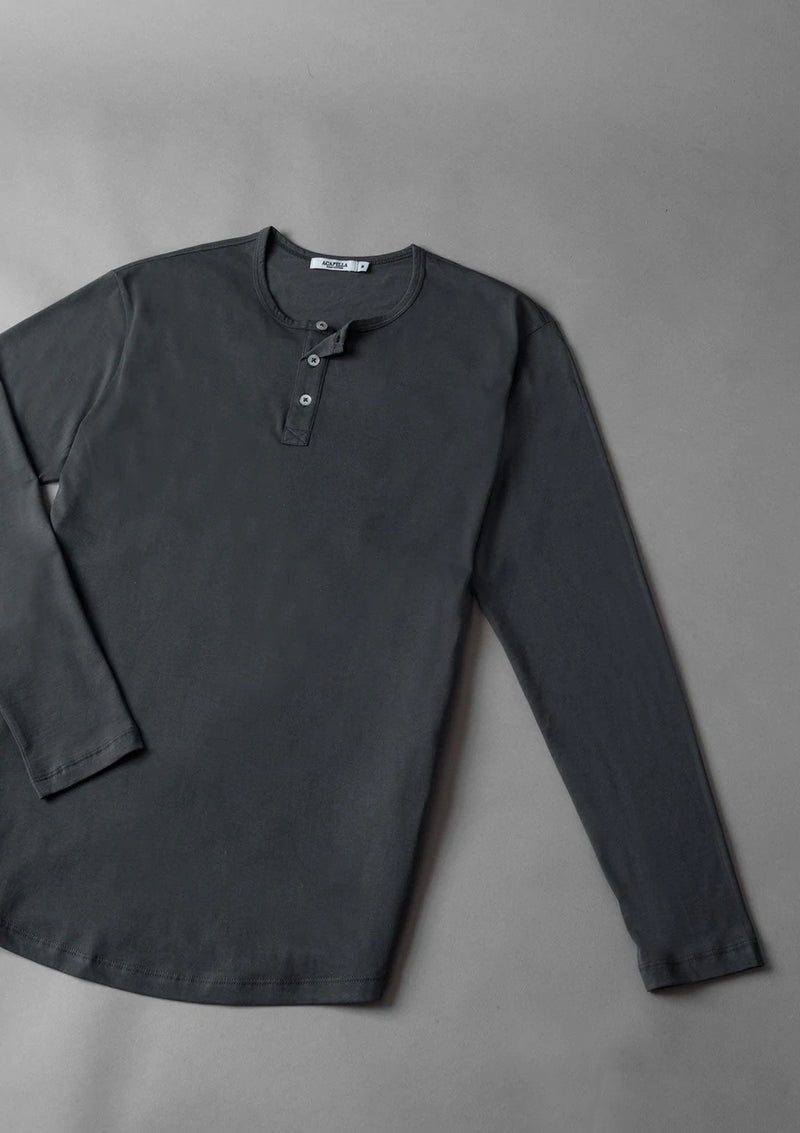 Pima long sleeve Henley -  Turbulence