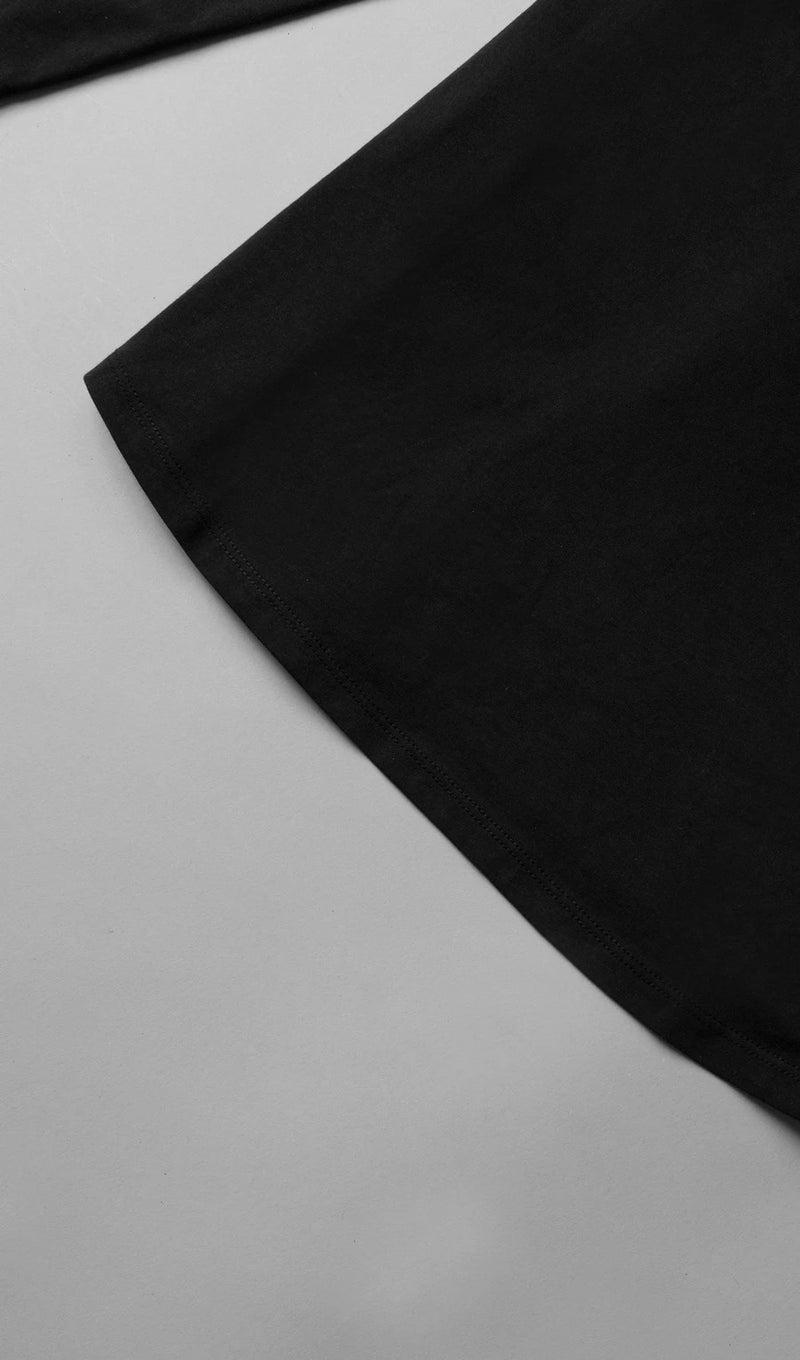 LS Pima Curved Hem Tee - Black Reactive