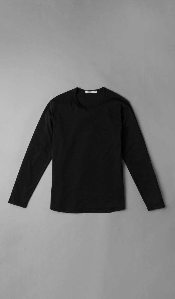 LS Pima Curved Hem Tee - Black Reactive