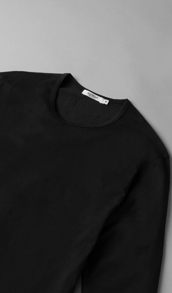 LS Pima Curved Hem Tee - Black Reactive