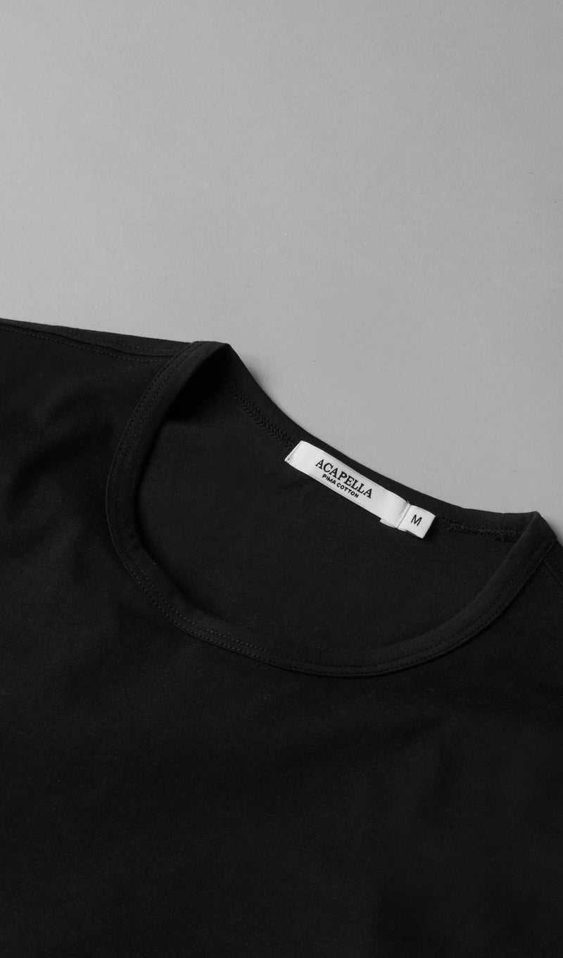 LS Pima Curved Hem Tee - Black Reactive