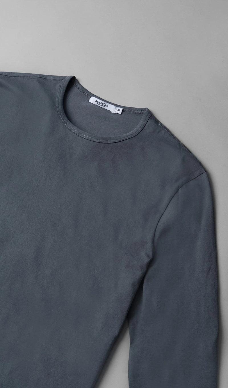 LS Pima Curved Hem Tee - Turbulence