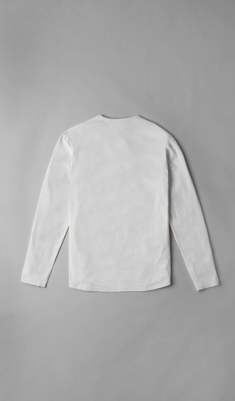 LS Pima Curved Hem Tee - White Reactive