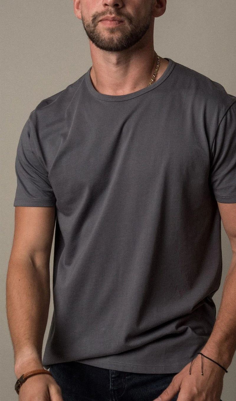 Pima Curved Hem Tee -  Turbulence